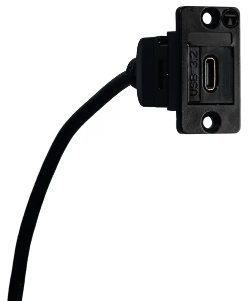 TUK LTD USB-C Female to Male Tailed Keystone Socket with Panel Mount - Black