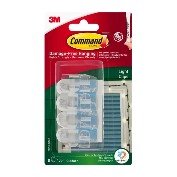 Command Outdoor Light Clips 8 Pack