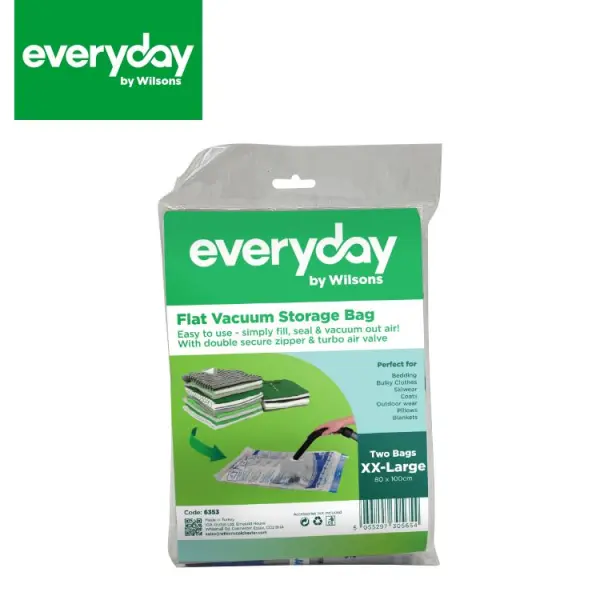 Everyday by Wilsons Flat Vacuum Storage Bags XX-Large 80 x 100cm, 2 Pack