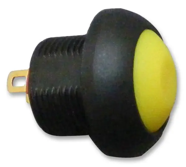 MULTICOMP PRO 輕觸開關 瞬間型 螺絲安裝 SPST-NO 13.6毫米 IP67 黃色