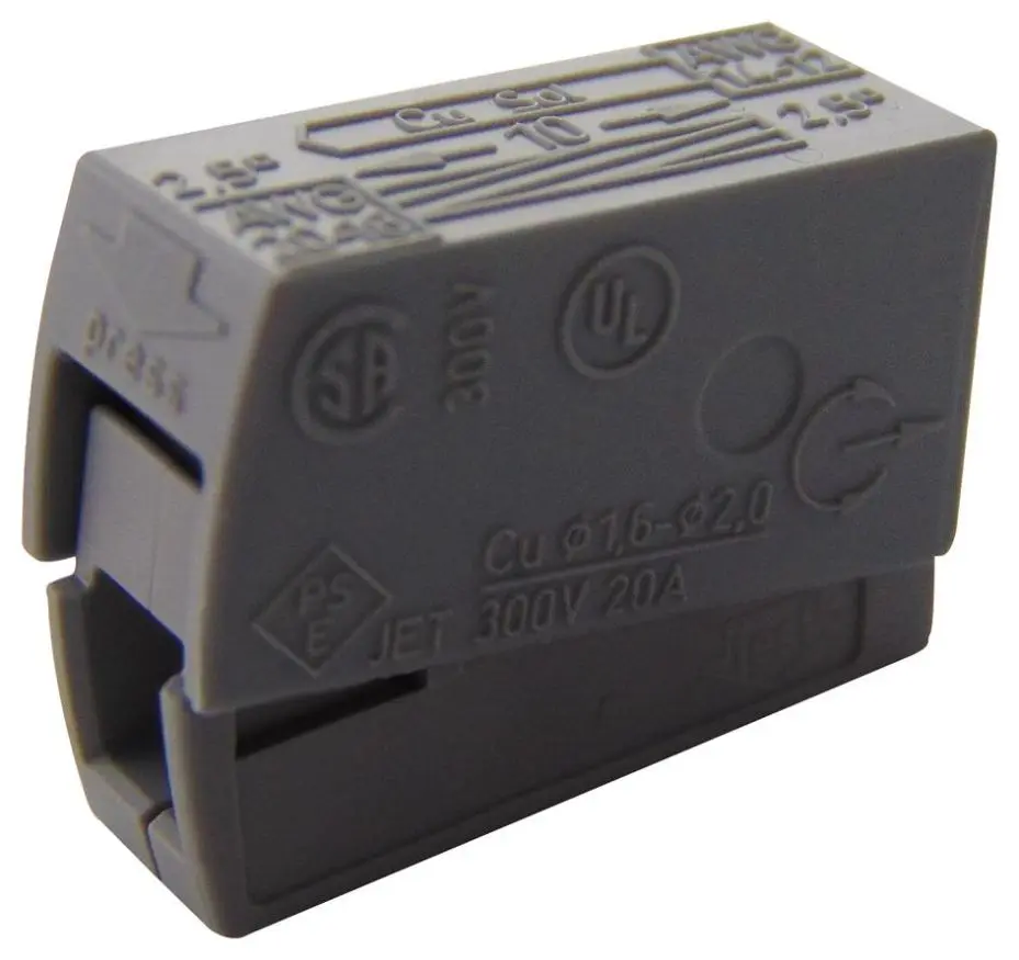 WAGO Conector de Iluminación Gris 224-101, 2.5mm², 24A