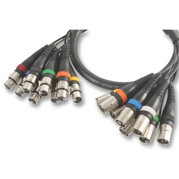 PULSE - 8 Way XLR Male to Female Multicore Loom, Black - 20m