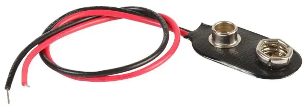 PRO POWER Snap-On PP3 Batterijconnector, Flexibel PVC Hoes, Koper Nikkel Gelege