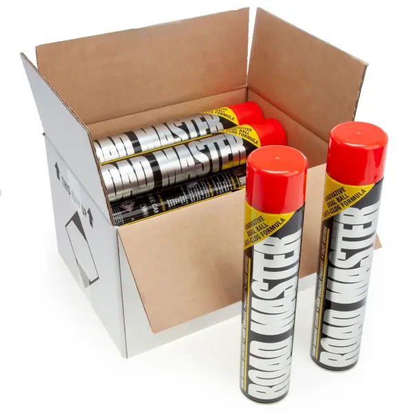 Roadmaster AARO04 Straßenmarkierungsfarbe Rot 750ml (Karton mit 12 Dosen)