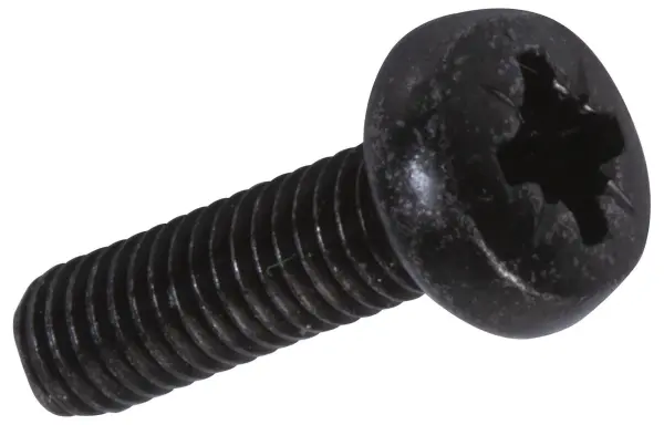TR Fastenings M3 Steel Black Pan Head Pozidriv Machine Screws, 100 Pack - 10mm