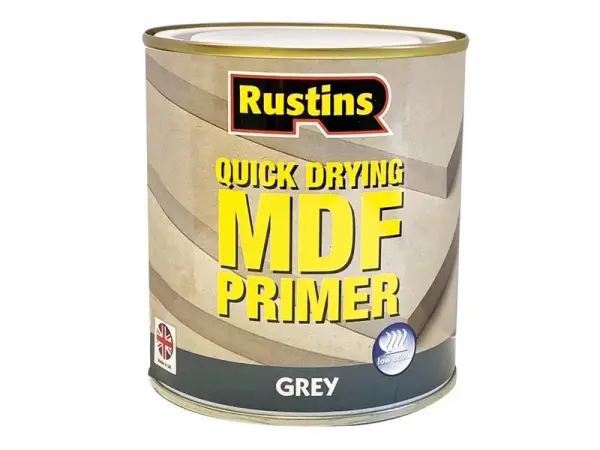 Rustins Apprêt Rapide pour MDF à Base d'Eau, Gris, 250ml