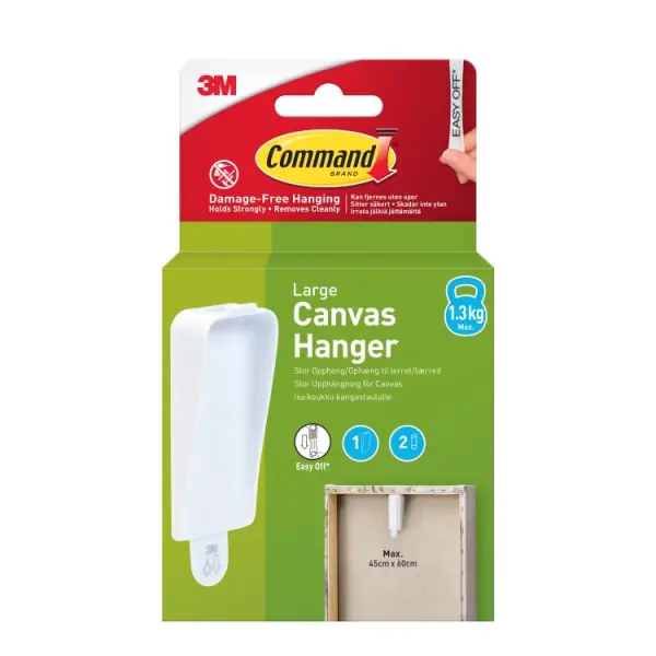 Command Large Canvas Hanger, Holds up to 1.3kg