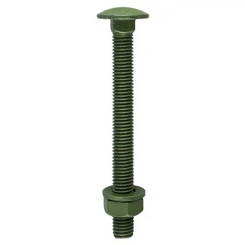 Timco M10 x 150mm Green Carriage Bolts with Nuts & Washers - 10 Pack