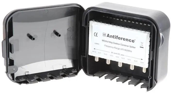 ANTIFERENCE 75 Series 8-Way F-Type Masthead Combiner Splitter LTE