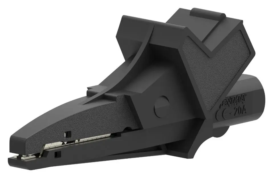 TENMA 20A 4mm Alligator Clip, Black, Insulated