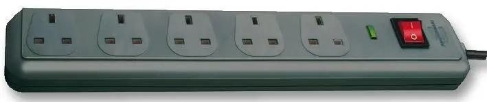 Brennenstuhl Eco-Line Prolunga con Protezione da Sovratensioni 5 Vie, 13A, 2m