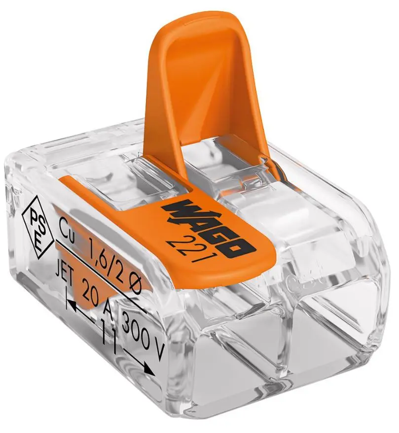 WAGO 221 Serie 2-polig klemmenblok, 4mm², 450V, 32A