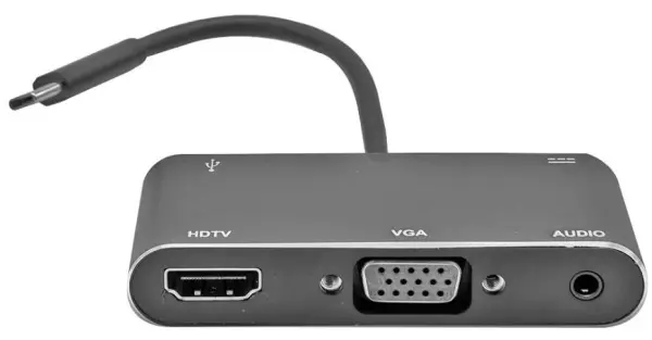 DYNAMODE USB-C to HDMI & VGA Adapter with Power Delivery and Audio