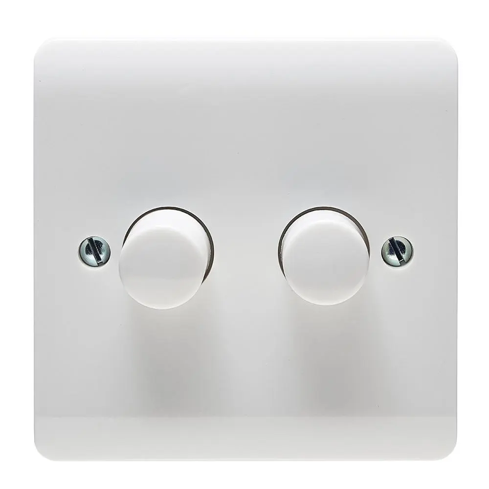 Crabtree Instinct Interruttore Dimmer Doppio VIA 2 Posizioni, 250W, Bianco