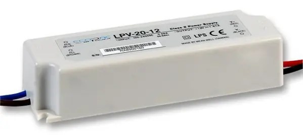 MEAN WELL ספק כוח 20W 15V 1.33A לאא״ג עמיד למים IP67