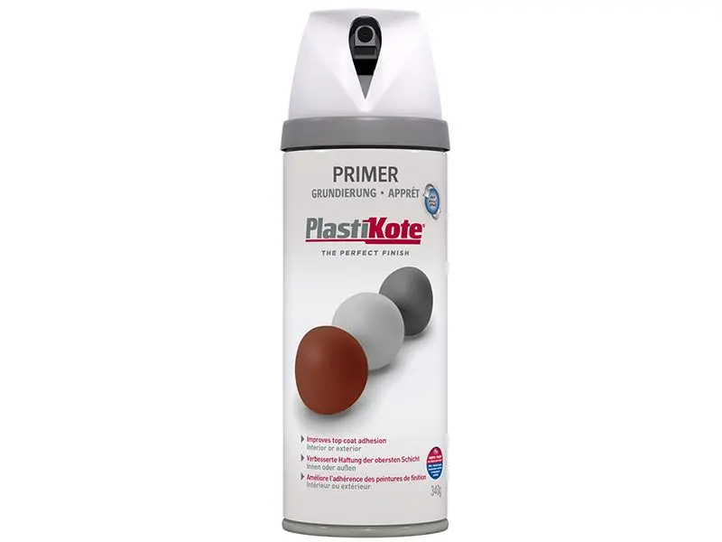 PlastiKote Primer Twist & Spray, Blanc, 400 ml