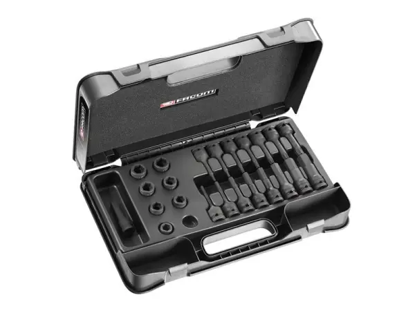 Facom - Jeu de douilles impact 6 pans courts, 23 pièces, 1/2''