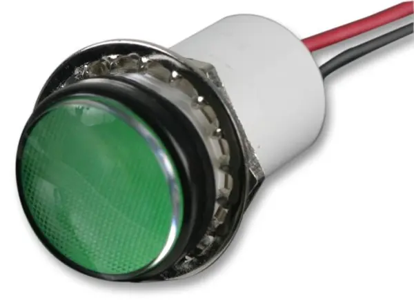 Dialight 557 Series Watertight LED Panel Mount Indicator, Green, 24 VDC