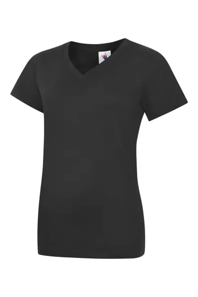 Uneek Unisex Classic V-Neck T-Shirt - Reactive Dyed Black - XL