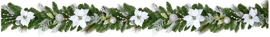 Premier זר פוינסטיה דקורטיבי לבן, 1.8 מטר