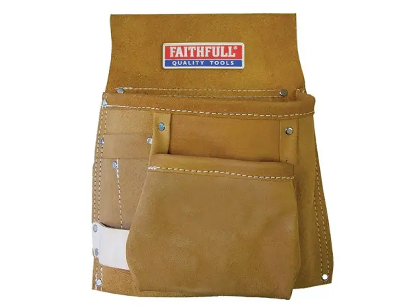 Faithfull Single Tool & Nail Pouch, Leather, 250 x 280mm