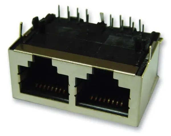 MH CONNECTORS תקעי RJ45 רב־ערוציים, לוח כפול, עם מיגון