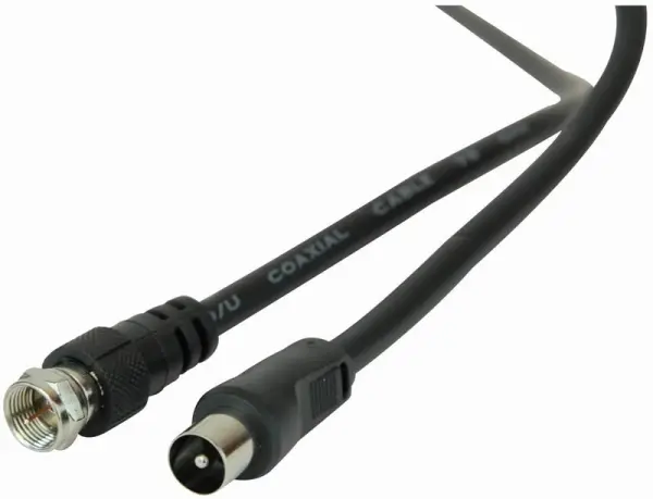 Pro Signal Cabo F Plug para Coax Plug com Cabo RG59, 1m Preto