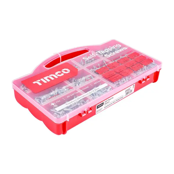Timco Mixed Tray Metal Tapping Screws, Zinc (1,305pcs)