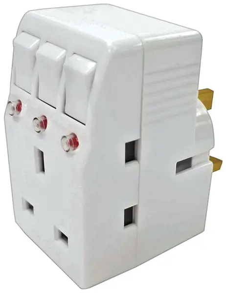 PRO ELEC - Adaptor 3 Lubang Bersuis Individu, 13A