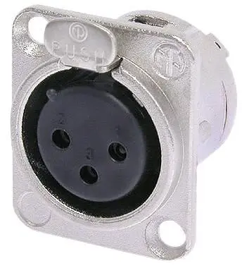 Neutrik שקע פאנל XLR 3 פינים, תיבת ניקל, מגעי כסף, למערכת קיר