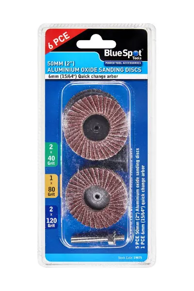 Blue Spot Tools 6片装50毫米氧化铝砂光盘