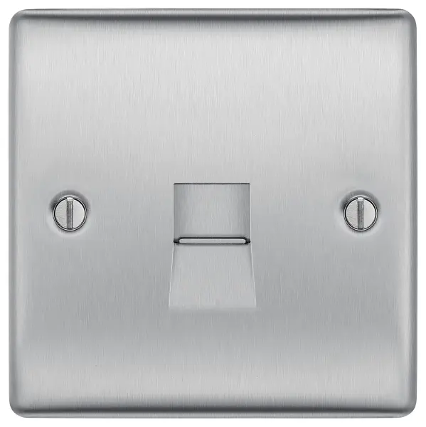 British General Euro Module Front Plate Brushed Steel 1 Gang