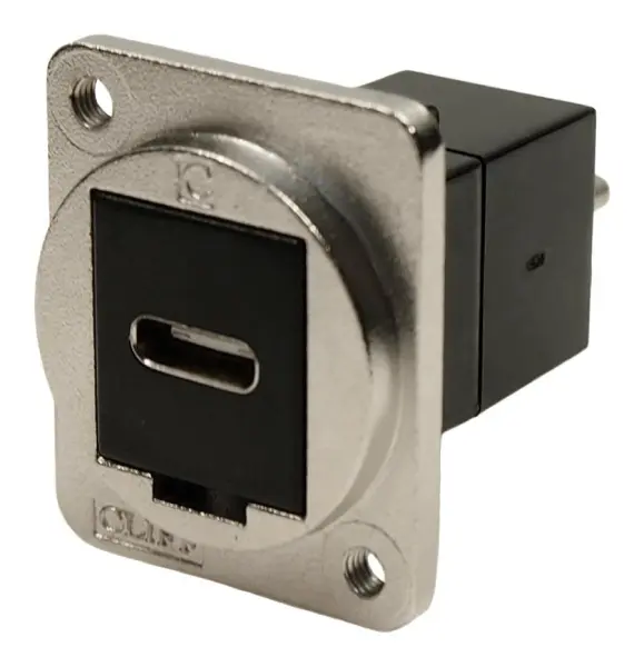 USB C Feedthrough Connector Metal Silver 17g