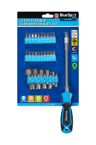Blue Spot Tools - Tacaire Scriú Agus Giota 31-Píosa Solúbtha