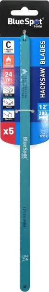 Blue Spot Tools 5片装300毫米（12英寸）24齿钢锯条套装