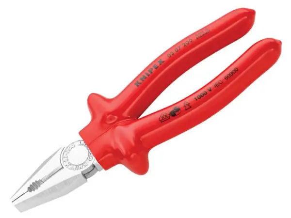 Knipex VDE Combination Pliers with Dipped Handles, 200mm