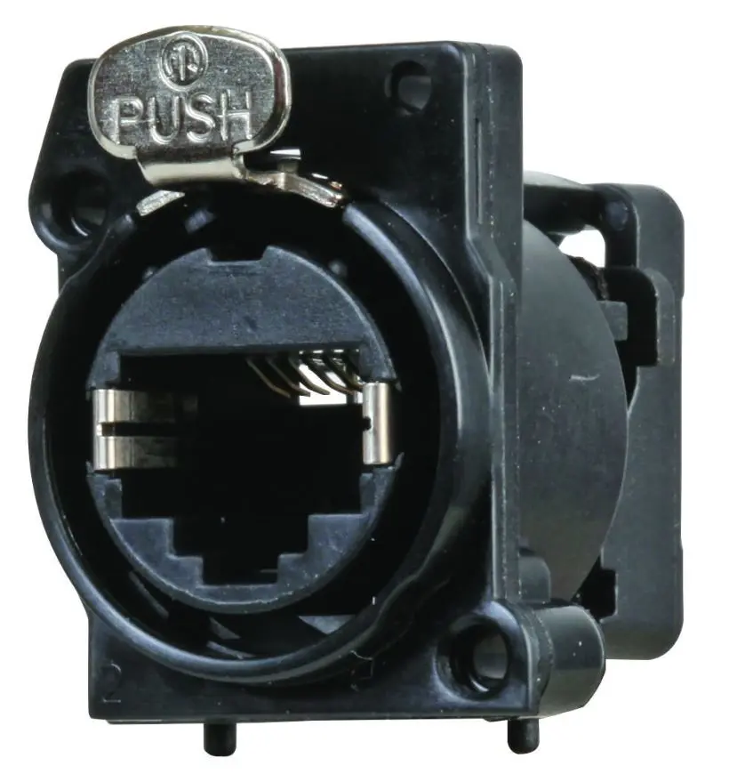 NEUTRIK RJ45 Panel Mount Connector, Cat5e, Black, 8P8C