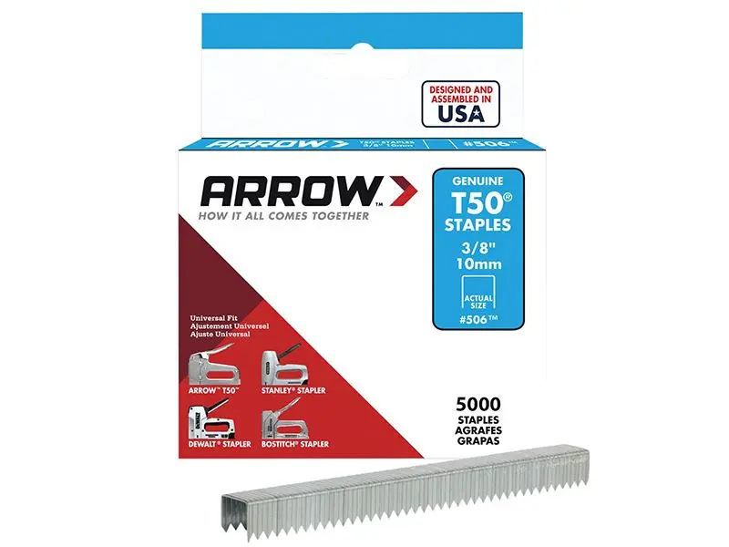 Arrow T50 Staples 10mm (3/8in), Pack of 5000