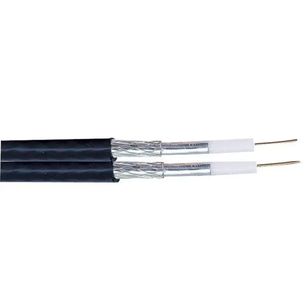 WEBRO WF65 Twin Coaxial Cable with Aluminium Braid Black 100m Reel