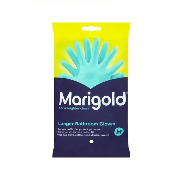 Marigold Stronger Bathroom Gloves, Medium, Blue