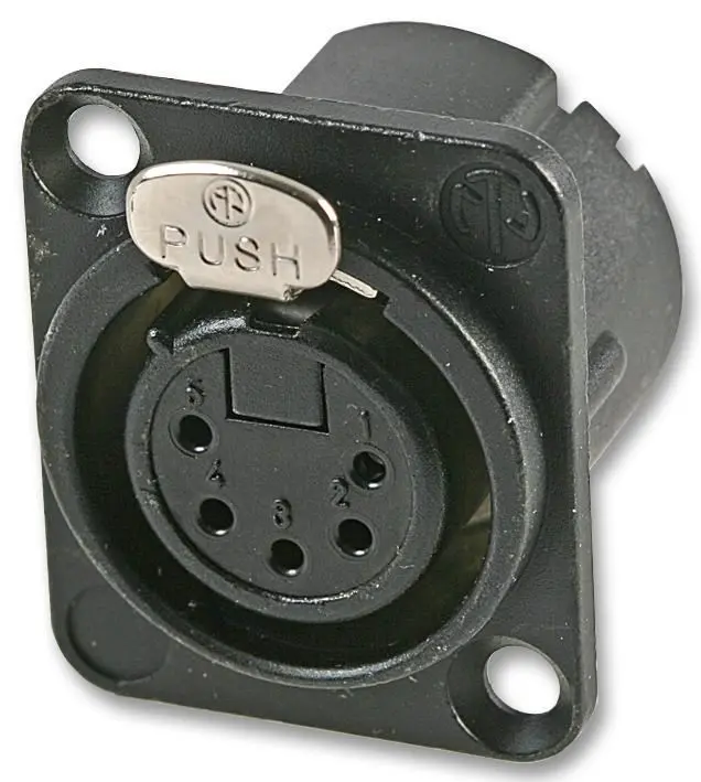 Connecteur femelle XLR 5 broches NEUTRIK, montage panneau, noir