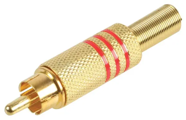PRO SIGNAL Gold Plated Phono Plug, Red, 3.2mm