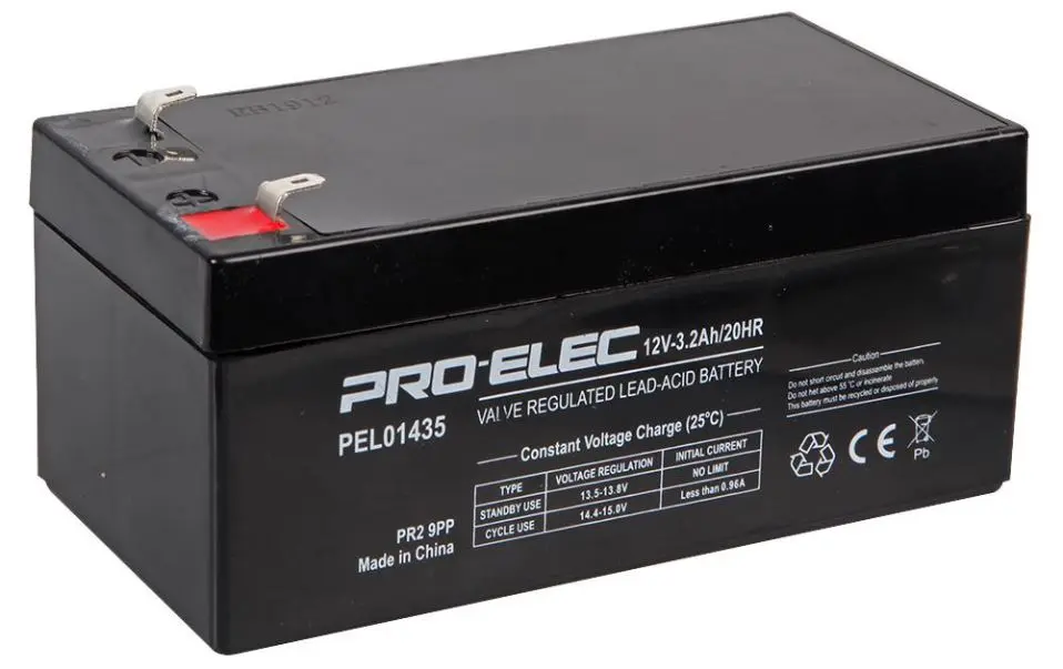 PRO ELEC 3.2Ah 12V AGM Lead Acid Battery