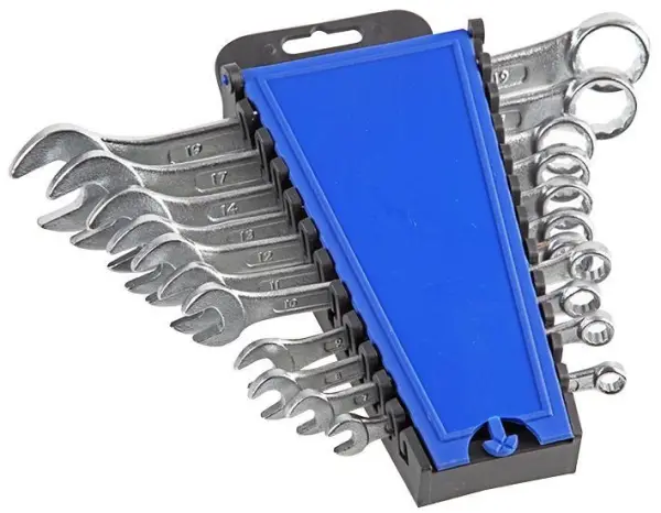 Duratool Combination Spanner Set, Chrome Vanadium, 11-Piece