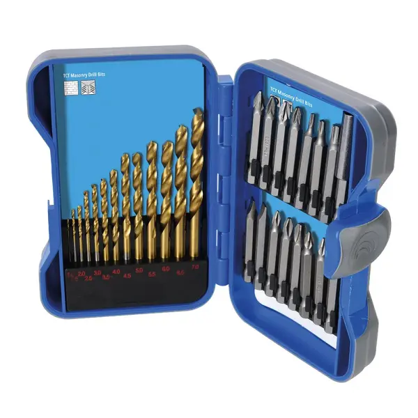 Silverline Titanium-Coated HSS Drill & Screwdriver Bit Set, 29pc