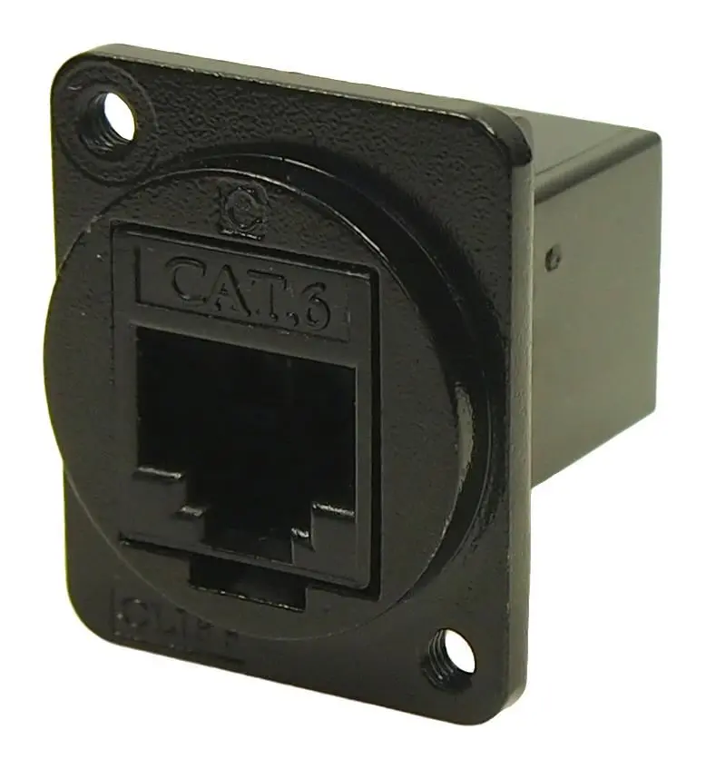 CLIFF RJ45 Cat6 Feedthrough Connector - Black Metal