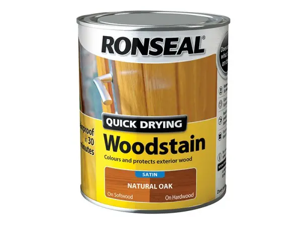 Ronseal Stain Proteção e Cor para Madeira, Secagem Rápida, Acabamento Satinado,