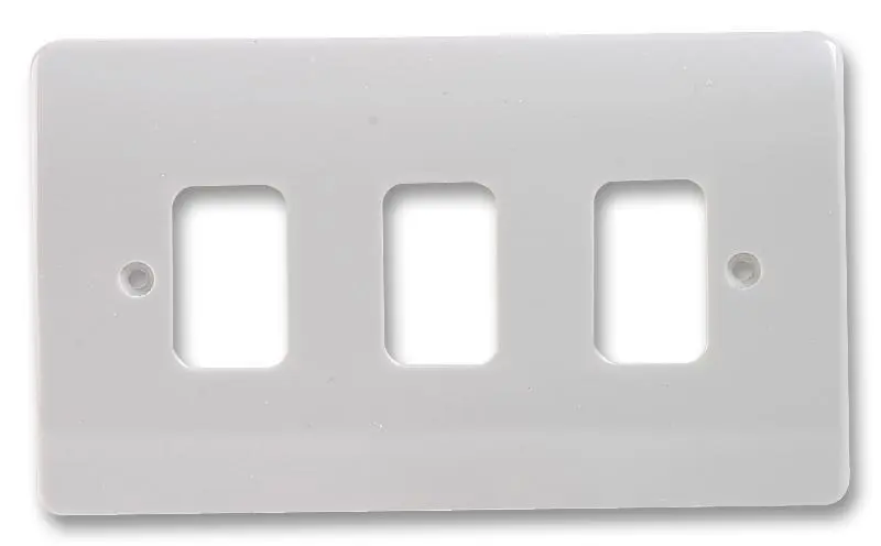 MK Grid Plus 2 Gang 3 Module White Front Plate