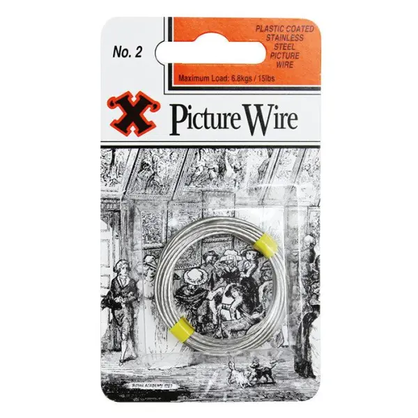 X Stainless Steel Picture Wire No. 2, 3m Blister Pack