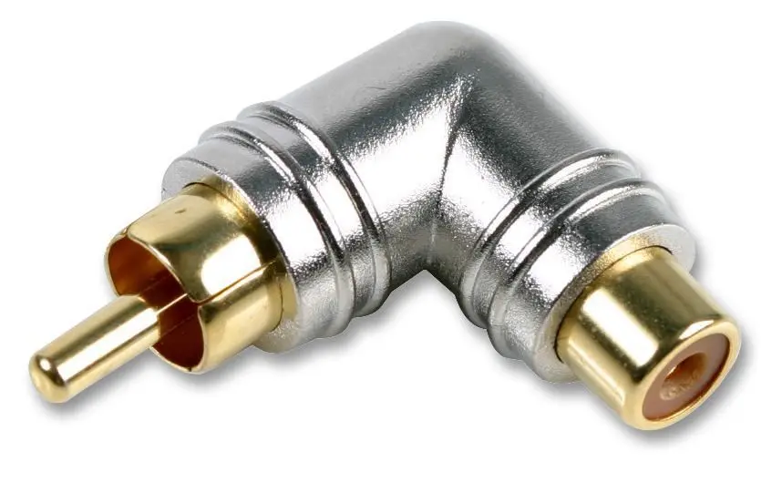 PRO SIGNAL 90 Degree Phono (RCA) Adaptor, Gold Contacts